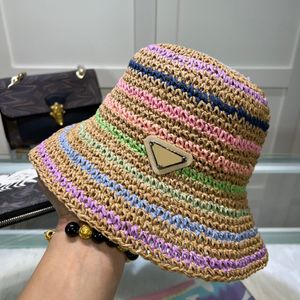 Летние шляпы-ведра Дизайнерская соломенная шляпа Роскошные кепки Casquette Кепка с косой из травы Встроенная вязаная шляпа Модная женская пляжная шляпа от солнца Унисекс Козырек Snapback Рыбацкие шляпы