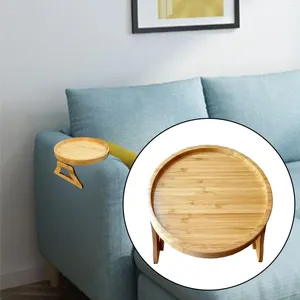 Поднос для подлокотника современного дивана - стильная деревянная посуда для напитков и тарелок