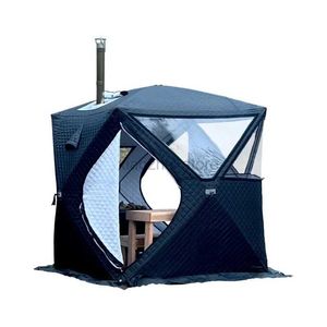 Çadırlar ve Barınaklar Dış Mekan 3-4 Kişilik 4 Sezon Kamp Sauna Çadır Kalınlaştırılmış Otomatik Kış Buz Balıkçılık Çadırı Pencere/Baca Deliği Araba Taşınabilir 240322