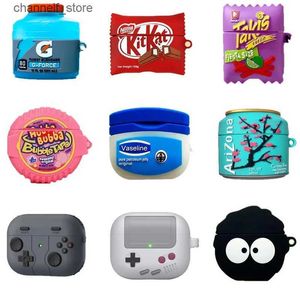 Kulaklık Aksesuarları Airpods Pro 2 Çizgi Film Snack Candy Drinks için 3D Kasa AirPods için Yaratıcı Kulaklık Kapağı AirPods 2Y240322