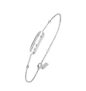 Kadınlar Marka Moda Charm M Serisi Lüks Takı Klasik 925 STERLING Gümüş Bilezik 3 Elmas Kayma Bilezik Hediyesi En İyi Arkadaşın Doğum Günü Hediyesi