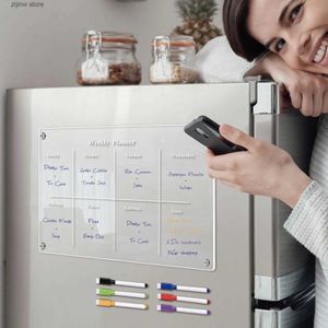 Магниты на холодильник Прозрачный акриловый магнитный календарь для сублимационной сушки, ластик, магнитные наклейки, еженедельники, запланированный список дел, доска меню для сообщений Y240322