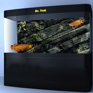 Аквариумы пользовательский размер аквариумный фоновый плакат с самостоятельным моховым роком творческий ПВХ Рыбной Танк Обои Обои Обои 24 30 48 72 дюйма