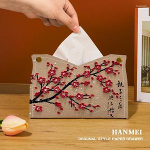 Сумки для хранения Китайский ветер Xuemei Картина маслом Коробка для салфеток Комната Накачка бумаги Высококлассный дом.
