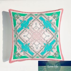 Модная легкая роскошная бархатная розовая подушка с двусторонней печатью в европейском стиле, подушка для дивана, подушка для спины, модель украшения комнаты, подушки для поясничной поддержки