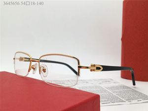 Новый модный дизайн, оптические очки квадратной формы 3645656, металлическая полуоправа для мужчин и женщин, деловой стиль, легкие и удобные в ношении очки
