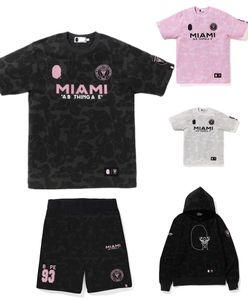 Sonbahar/Kış Moda Marka Tasarımcı Erkek ve Kadın Çift Giyim Co Markalı Miami Uluslararası Uzun Kollu Camo Kısa Kollu Tişört Tee TOPS