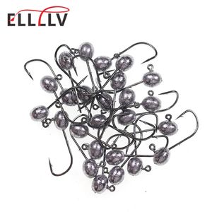 ELLLV 50PCS 2G3G4G5G Oval Şekli Jig Head Hook Baitholder Tasarım Yumuşak Solucan Yem Cazisi Deniz Bas Levrek 240312