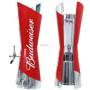 Bar Tools Grande distributore di birra rossa a torre con tubo del ghiaccio Perfetto come regalo per lui Feste al bar a casa a Man Cave 3 litri 240322