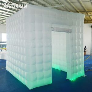 5x5x3.5mh (16,5x16.5x11.5ft) Оптовая белая надувная светодиодная кубика фотобудка фотобудная комната для комнаты салона Студия с светом RGB для рекламы и мероприятий
