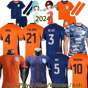3XL Oyuncu 4xl 24 25 Hollanda Gakpo Avrupa Kupası Futbol Formaları Kör Memphis 2024 Memphis Futbol Gömlek Malacia Klaassen Dumfries Mens Kids Kit Üniformaları