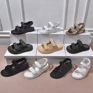 Plaj Sandalları Kalın Alt Sandal Tasarımcı Ayakkabı Eğitmenleri Moda Kadın Terlik Deri Kadın Ayakkabı Velvet Mektup Platform Lady Shoe Boyut 35-41-42 US4-US11 Kutu