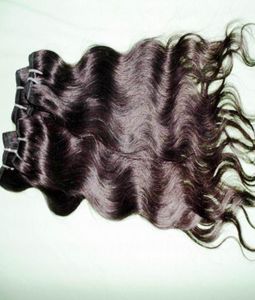 Toplu satış 20 adet yığın Brezilya işlenmiş insan saçı atkısı doğal renk dalgalı uzantılar3584709