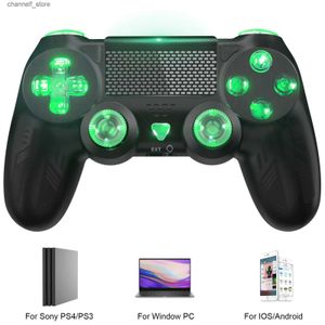 Oyun Denetleyicileri Joysticks PlayStation 4 için 7 Renkli Flash Gamepad Baskı Kablosuz Oyun Denetleyicisi PC Andriod/iOS Cep Telefonu Joysticky240322