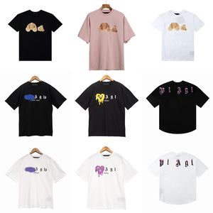 Pelms T Shirtler Erkek Kadın Tasarımcıları T-Shirts Polos Üstleri Tees Man S Rahat Göğüs Mektup Angals Luxurys Street Şortlu Kılıf Hip Hop Giysileri Tshirts 2024