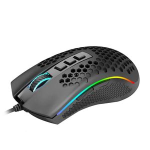 Fareler Redragon Fırtına M808 USB Kablolu RGB Oyun Tralight Honeycomb Mouse 12400 DPI Bilgisayar PC Dizüstü Bilgisayar için Programlanabilir Oyun 240314 DROOL OT3PD