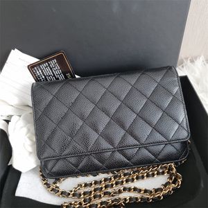 Moda woc cüzdan tasarımcı kadın çanta cc çanta en çok satan erkek lambskin crossbody çantalar bile lüks havyar deri debriyaj omuz çantası zincir zarf çantaları