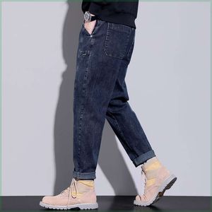 Мужские джинсы, весенние и осенние свободные брюки-харланы, эластичные универсальные мужские повседневные брюки Q808
