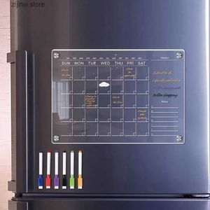 Magneti frigoriti calendario del magnete frigorifero bacheche del planner settimanale di messaggi riutilizzabili pianificazione del frigorifero trasparente menu del frigorifero y240322