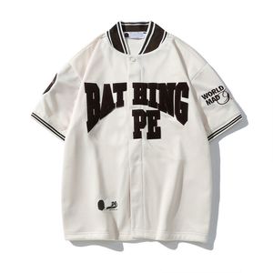 Оптовая продажа дизайнерской уличной одежды, бейсбольные рубашки японских модных брендов с футболками с V-образным вырезом и короткими рукавами, топы h789