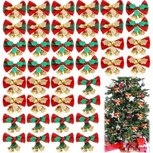 Ağaç Xmas Noel Yay Çanlar ile Asılı Mini Bowknot Süsleme Yeni Yıl Partisi Ev Dekorasyonu 831 Düğüm