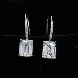 Katı Platin Pt950 Küpeler 1CTPRY Prenses Diamond Stud Kadın Düğün Takı Sözü Doğum Günü Hediyesi 240228