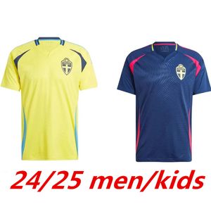 2024 İsveç Futbol Forması 24 25 İbrahimovic Forsberg Claesson Camisetas Çocuk Tekdüze Set Kitleri Ev Sarı Isak Kulosevski Gustafson 2025 Maillot Futbol Gömlek 999
