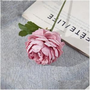 Декоративные цветы венки маленькая чайная роза моделирование поддельные пасхальные украшения витрина магазина реквизит декор натуральный консервированный капля Otgox
