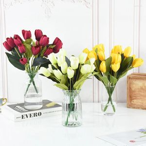 Декоративные цветы, 1 букет, подарки на День святого Валентина, искусственный тюльпан, украшение для свадебной вечеринки, искусственный цветок, сделай сам, аксессуары для домашнего сада