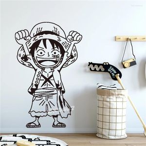 Duvar çıkartmaları Japon anime karakter tek parça maymun. D. Luffy Çocuk Odası Aile Anaokulu Sanat Dekorasyon Sticker B2