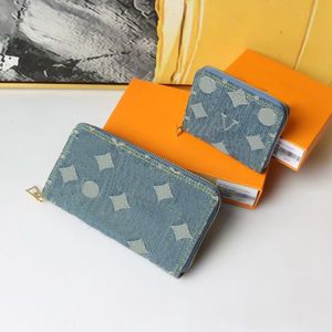 Denim Frau Designer Brieftaschen Reißverschluss Kreditkarteninhaber Tasche Designer für Frauen Marke Volle Buchstaben Herren Brieftasche Luxus Karteninhaber Geldbörse Geld Taschen