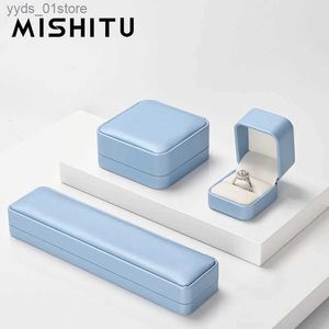 Шкатулки для драгоценностей MISHITU Шкатулка для драгоценностей Высококачественная искусственная кожа Коробка для колец Подвеска Серьги Шкатулка для женщин Праздничный подарок Ювелирные изделия Упаковка Коробка Оптовая L240323