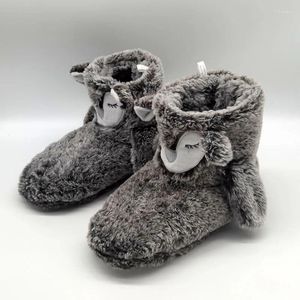 Тапочки, забавные подарочные унисекс, милые специальные туфли с изображением пингвина, мужские и женские зимние домашние детские тапочки