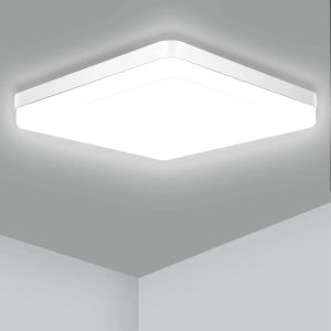 Luz de teto quadrada LED para quarto Luz neutra Branco fresco Branco quente 48W 36W 24W 18W