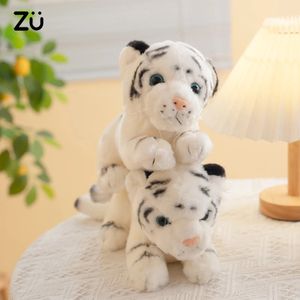 23cm 1pcs sevimli doldurulmuş hayvan bebek kaplan beyaz sibirya peluş oyuncak yumuşak oda dekor hediyesi kız çocuk peluş bebek 240321
