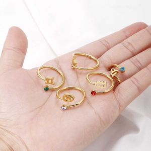 Хит продаж, классическое минималистское кольцо с символом двенадцати зодиаков, кольцо с камнем, открытое кольцо и комплект колец с хвостом