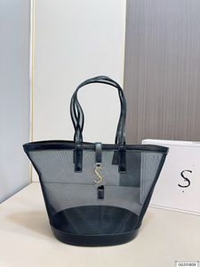Женская сумка через плечо, пляжная сумка дизайнерского дизайна, высококачественная модная сумка для покупок, сумка из окрашенной кожи, сумка из матовой ткани, сумка из марлевой сетки.