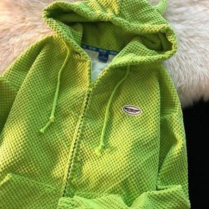 Kadın Hoodies Kadınlar Harajuku Y2K Retro Katı Aşırı Zip Ceketler Maliyet Korean Sonbahar Kış Gezgin Örgü Kapüşonlu Sweatshirt