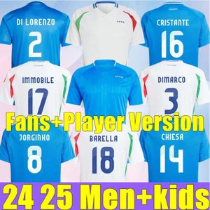 2024 Maglie da calcio italiane Maglia italiana SCAMACCA IMMOBILE CHIESA maglie da calcio RASPADORI JORGINHO BARELLA BASTONI VERRATTI nazionale italiana Euro Cup