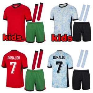 2024 Çocuk Futbol Kitleri Portekizler Futbol Formaları Ronaldo Joao Felix Fernandes Milli Takım Futbol Kiti