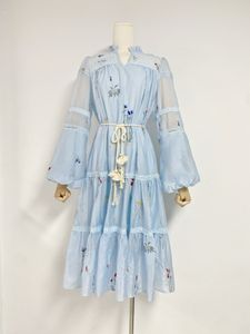 Французская ретро-высококлассная темпераментная темпераментная платье в стиле богини для женской весенней одежды, маленький рост, модное и универсальное синее платье