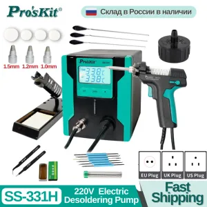 İpuçları Pro'skit SS331H 220V ESD LCD Dijital Elektrik Desoldering Pompası BGA Güçlü Emme Otomatik Uyku Vakum Lehim Ember Tabancası