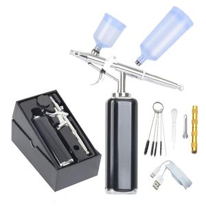 Airbrush mit Kompressor Kit 20CC 40CC SingleAction Pen Super Works Nail Mineral Lackierpistole Tattoo Salon Art Design 240318