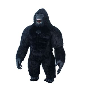 Costumi mascotte 2,2 m Iatable Costume mascotte gorilla nero Real Life Furry King Kong Blow Up Costume per Halloween Character Fancy Dress