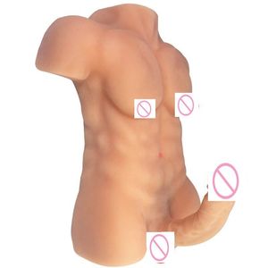 Boneca sexual masculina com grande pênis para mulheres enormes vibradoras de vibrador real Hole Anal Men Gays Toy Adulto Toy Half Corpo Músculo Abs e Pernas Felmale Melhor Quali
