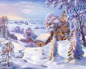 DRAWJOY Снежный пейзаж, картины в рамке, сделай сам, картина по номерам, настенная живопись, акриловая краска на холсте и роспись, домашний декор3280895