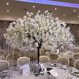 Novas flores decorativas grinaldas 1.2 m de altura artificial cerejeira simulação falso pêssego desejando árvores ornamentos de arte e centro de casamento fy8659