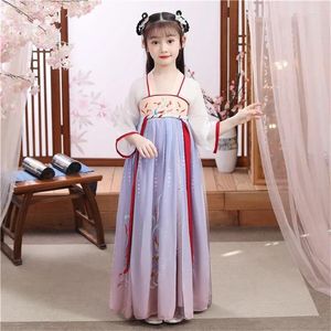 Giyim setleri antik performans çocuk doğum günü partisi elbiseler pografi elbise kızlar nakış geleneksel Çin tarzı hanfu elbisesi
