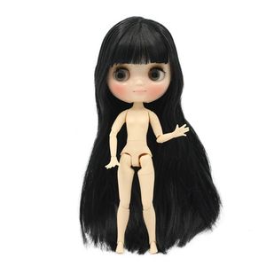 DBS Blyth Middie Bebek Siyah Saç Eklemi Vücut Parlak Yüz 18 20cm Bjd Hediye Oyuncak Anime 240306