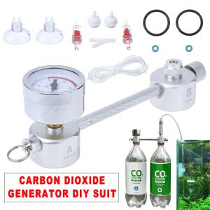 Оборудование «сделай сам», комплект аквариумной системы CO2, счетчик пузырьков, манометр, уплотнительные прокладки, зажимы на присоске, аквариумный генератор CO2 для рыб, генератор CO2 для растений